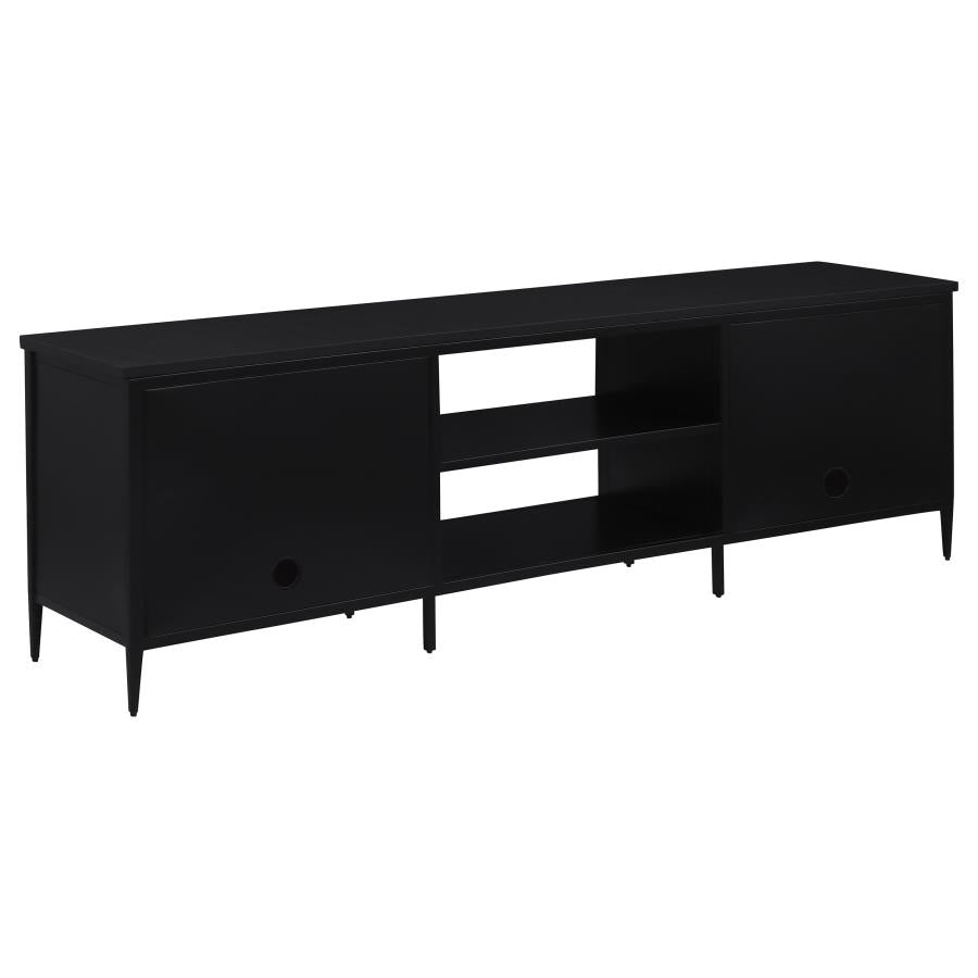 Amherst 2-door 70-inch Metal TV Stand Media Console Black - 710034