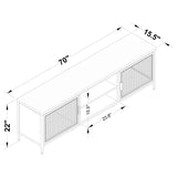 Amherst 2-door 70-inch Metal TV Stand Media Console Black - 710034