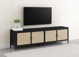 Amherst 4-door 78-inch Metal TV Stand Media Console Black - 710035