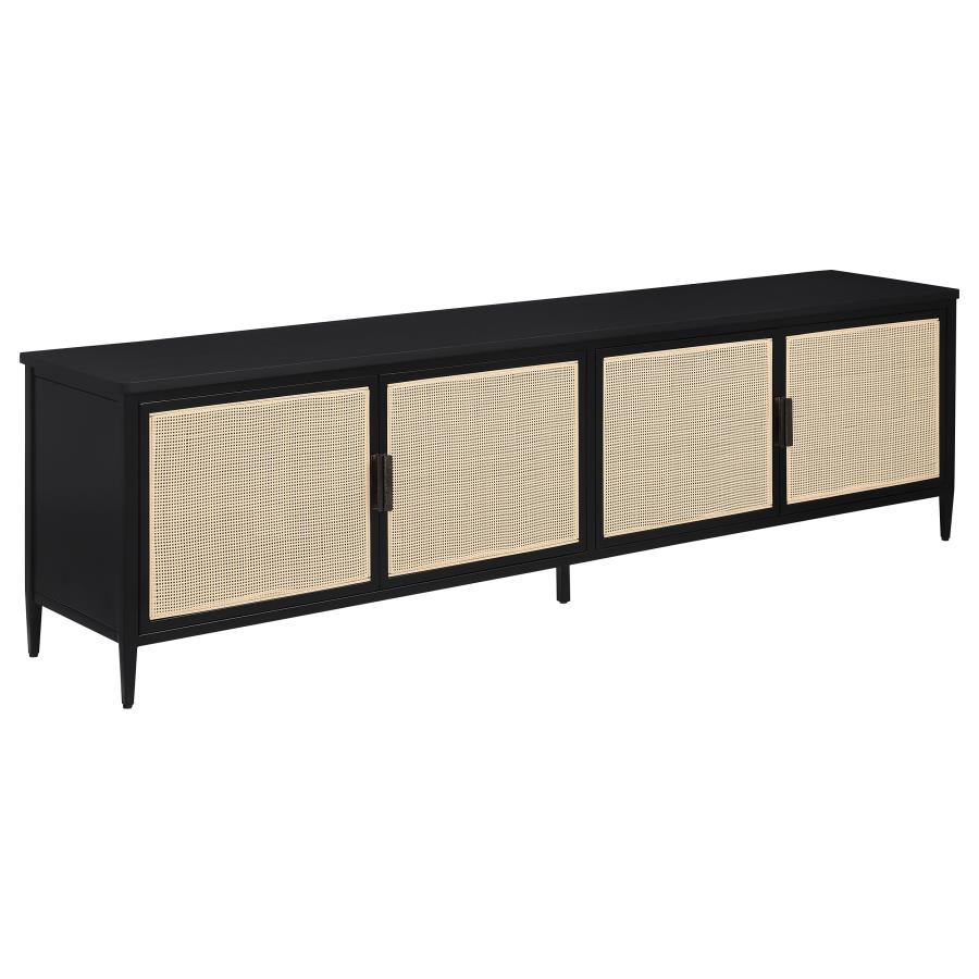 Amherst 4-door 78-inch Metal TV Stand Media Console Black - 710035