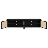 Amherst 4-door 78-inch Metal TV Stand Media Console Black - 710035