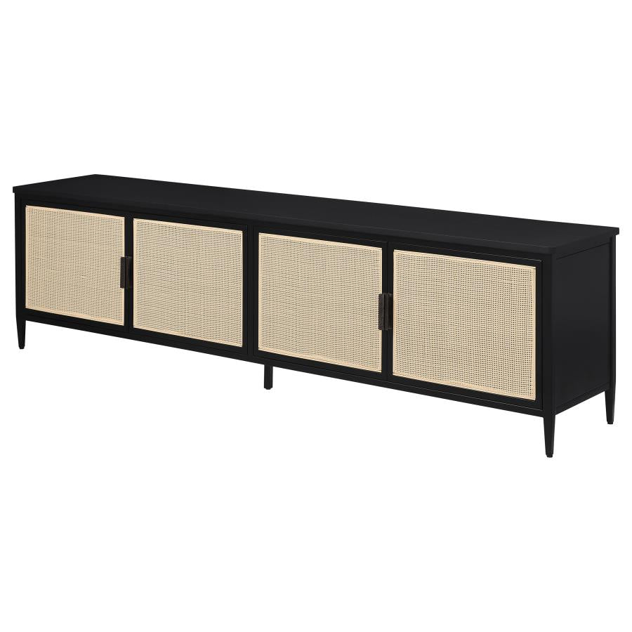 Amherst 4-door 78-inch Metal TV Stand Media Console Black - 710035
