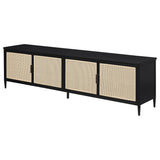 Amherst 4-door 78-inch Metal TV Stand Media Console Black - 710035