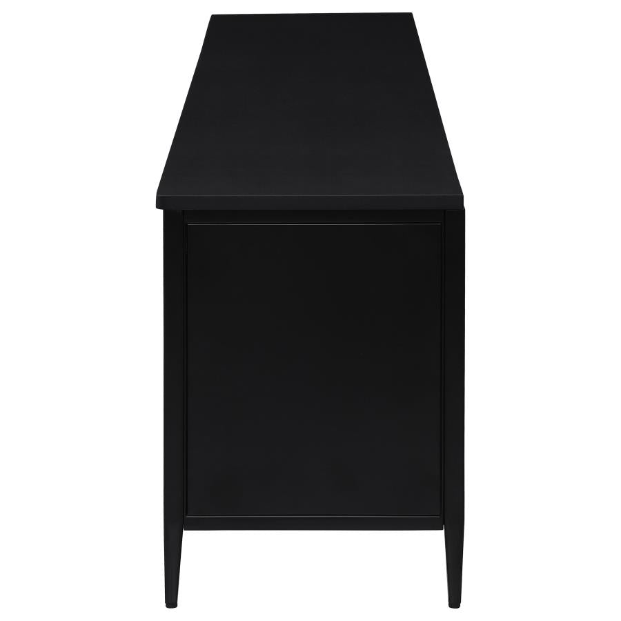 Amherst 4-door 78-inch Metal TV Stand Media Console Black - 710035