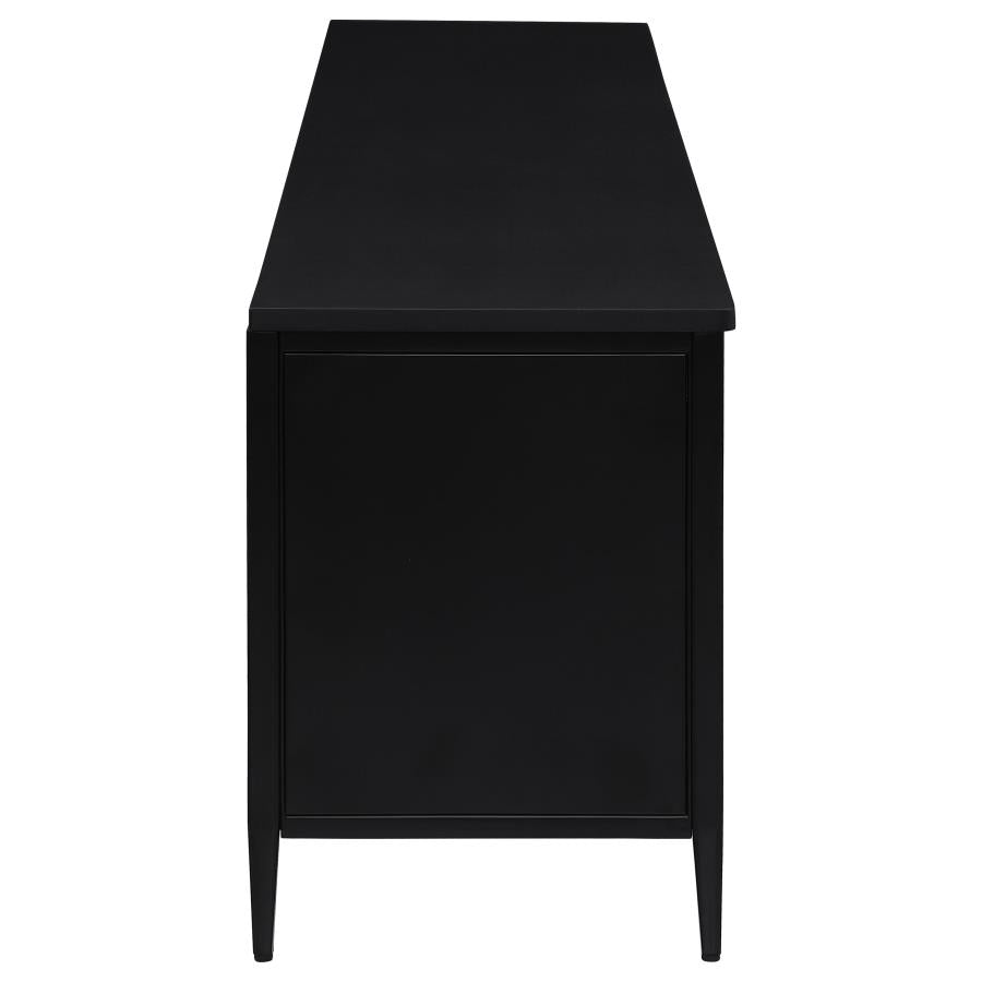 Amherst 4-door 78-inch Metal TV Stand Media Console Black - 710035