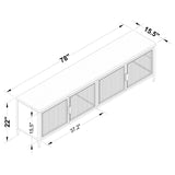 Amherst 4-door 78-inch Metal TV Stand Media Console Black - 710035