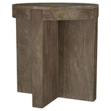 Kinkaid Round Solid Mango Wood End Table Brown - 710137