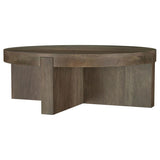 Kinkaid Round Solid Mango Wood Coffee Table Brown - 710138