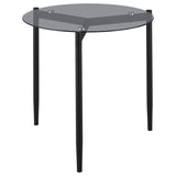 Rosalie Round Smoked Glass Top End Table Grey - 710167