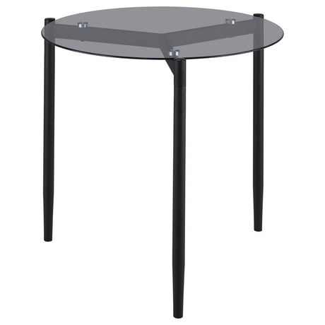 Rosalie Round Smoked Glass Top End Table Grey - 710167