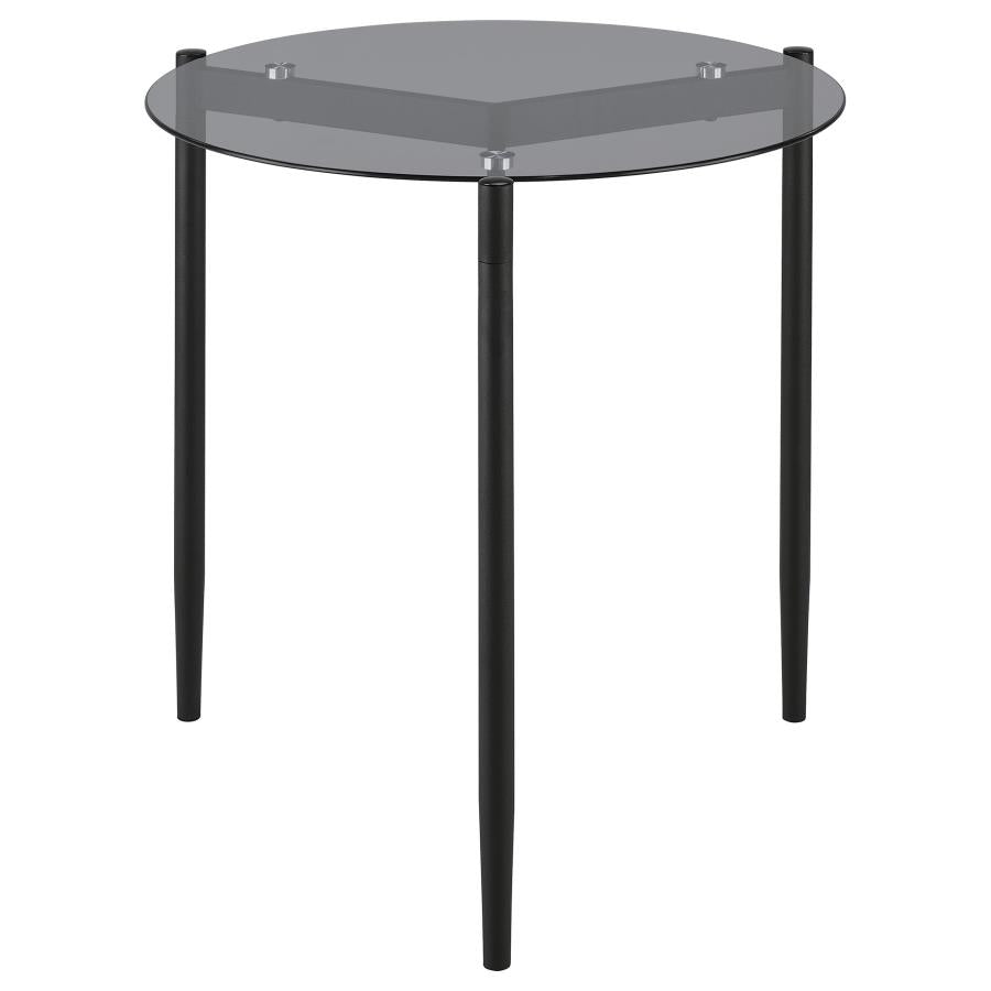 Rosalie Round Smoked Glass Top End Table Grey - 710167
