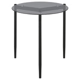 Rosalie Round Smoked Glass Top End Table Grey - 710167