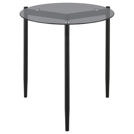 Rosalie Round Smoked Glass Top End Table Grey - 710167