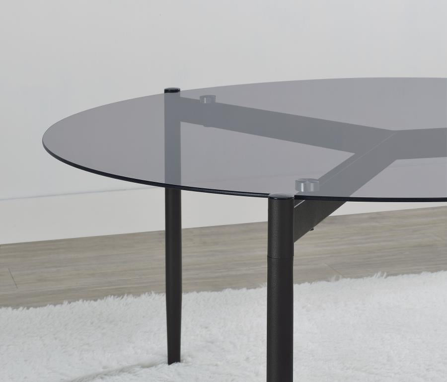 Rosalie Round Smoked Glass Top End Table Grey - 710167