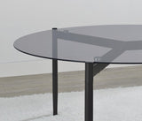 Rosalie Round Smoked Glass Top End Table Grey - 710167