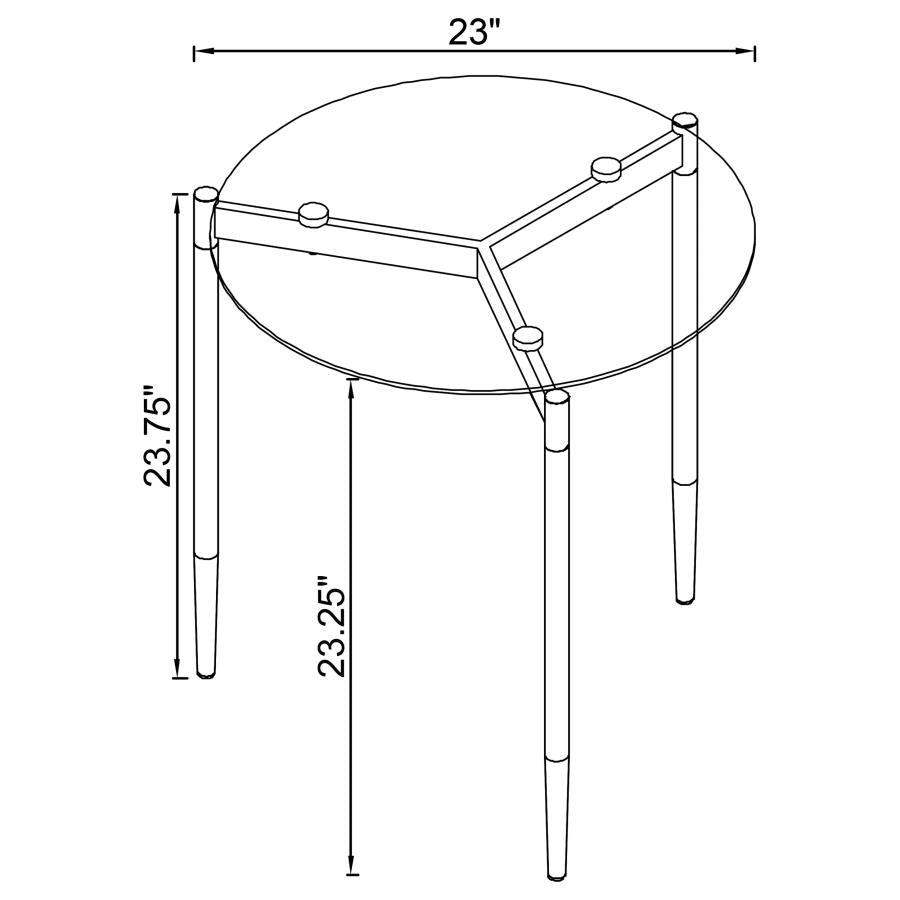 Rosalie Round Smoked Glass Top End Table Grey - 710167