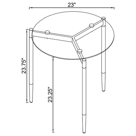 Rosalie Round Smoked Glass Top End Table Grey - 710167