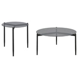 Rosalie 2-piece Round Coffee and End Table Set Grey - 710168-S2