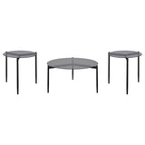 Rosalie 3-piece Round Coffee and End Table Set Grey - 710168-S3