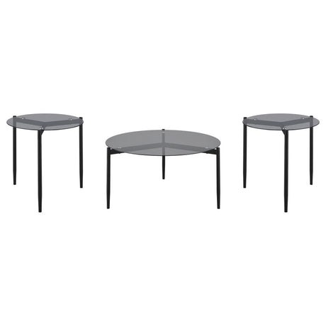 Rosalie 3-piece Round Coffee and End Table Set Grey - 710168-S3