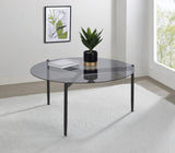 Rosalie Round Smoked Glass Top Coffee Table Grey - 710168