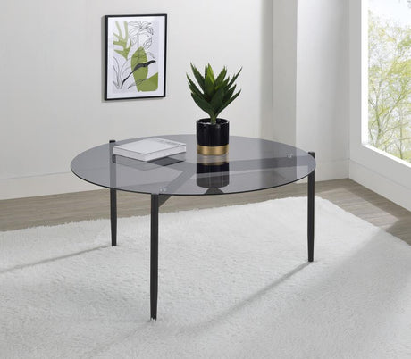 Rosalie Round Smoked Glass Top Coffee Table Grey - 710168