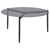 Rosalie Round Smoked Glass Top Coffee Table Grey - 710168