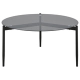 Rosalie Round Smoked Glass Top Coffee Table Grey - 710168