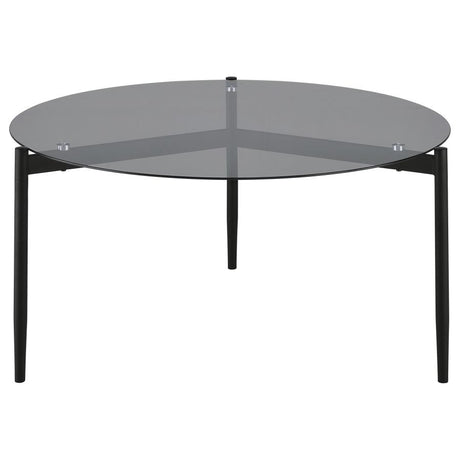 Rosalie Round Smoked Glass Top Coffee Table Grey - 710168