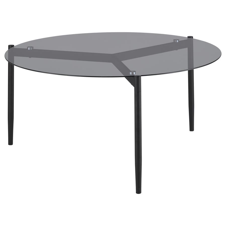 Rosalie Round Smoked Glass Top Coffee Table Grey - 710168