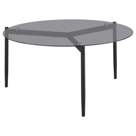Rosalie Round Smoked Glass Top Coffee Table Grey - 710168
