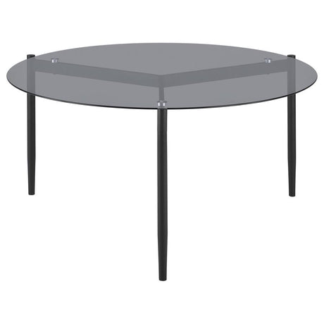 Rosalie Round Smoked Glass Top Coffee Table Grey - 710168