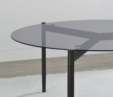Rosalie Round Smoked Glass Top Coffee Table Grey - 710168