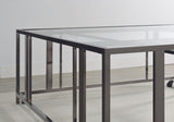 Adri Square Glass Top Coffee Table with Casters Black Nickel - 710178
