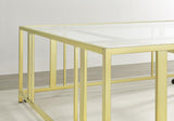 Adri Square Glass Top Coffee Table with Casters Matte Brass - 710188