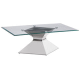 Jenny Glass Top Stainless Steel Coffee Table Chrome - 710208