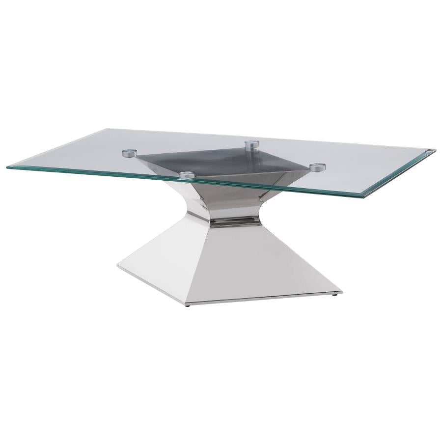 Jenny Glass Top Stainless Steel Coffee Table Chrome - 710208