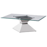 Jenny Glass Top Stainless Steel Coffee Table Chrome - 710208