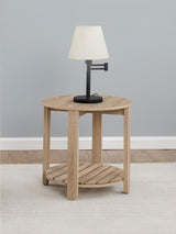 Fowler 1-shelf Round Engineered Wood Side End Table Natural - 710287