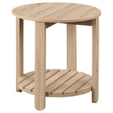 Fowler 1-shelf Round Engineered Wood Side End Table Natural - 710287