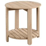 Fowler 1-shelf Round Engineered Wood Side End Table Natural - 710287
