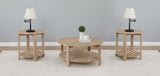 Fowler 3-piece Round Coffee and End Table Set Natural - 710288-S3