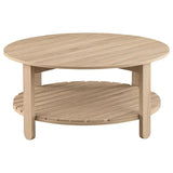 Fowler 3-piece Round Coffee and End Table Set Natural - 710288-S3