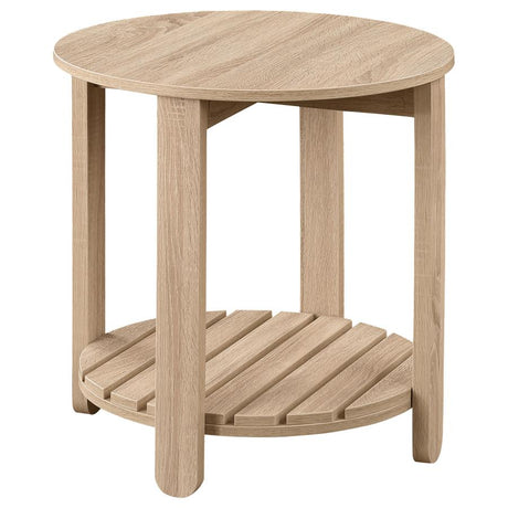 Fowler 3-piece Round Coffee and End Table Set Natural - 710288-S3