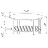 Fowler 3-piece Round Coffee and End Table Set Natural - 710288-S3
