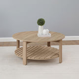 Fowler 1-shelf Round Engineered Wood Coffee Table Natural - 710288