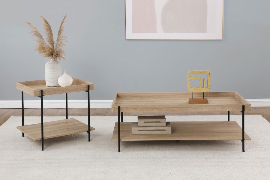 Fallon 2-piece Rectangular Coffee and End Table Set Natural - 710308-S2