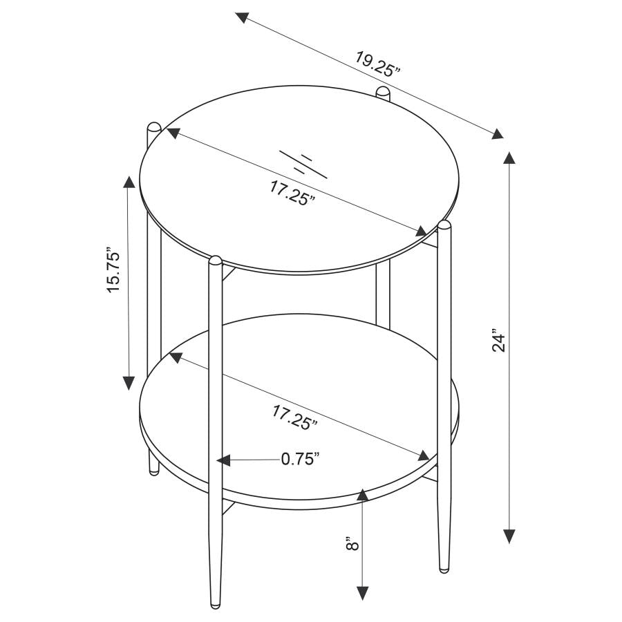 Jonelle 3-piece Round Coffee and End Table Set Gold - 710338-S3