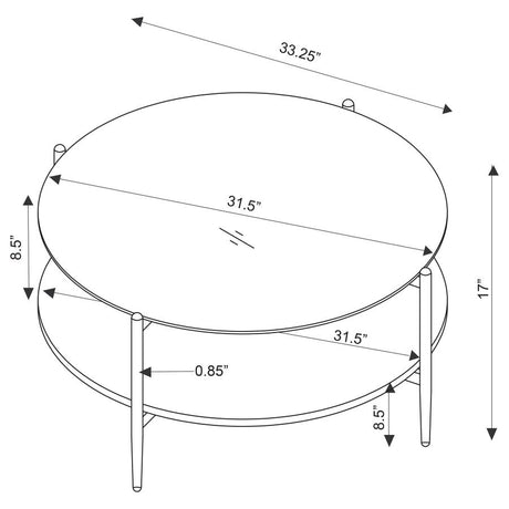 Jonelle 3-piece Round Coffee and End Table Set Gold - 710338-S3