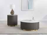 Jason 2-piece Round Marble Coffee and End Table Set White - 710418-S2